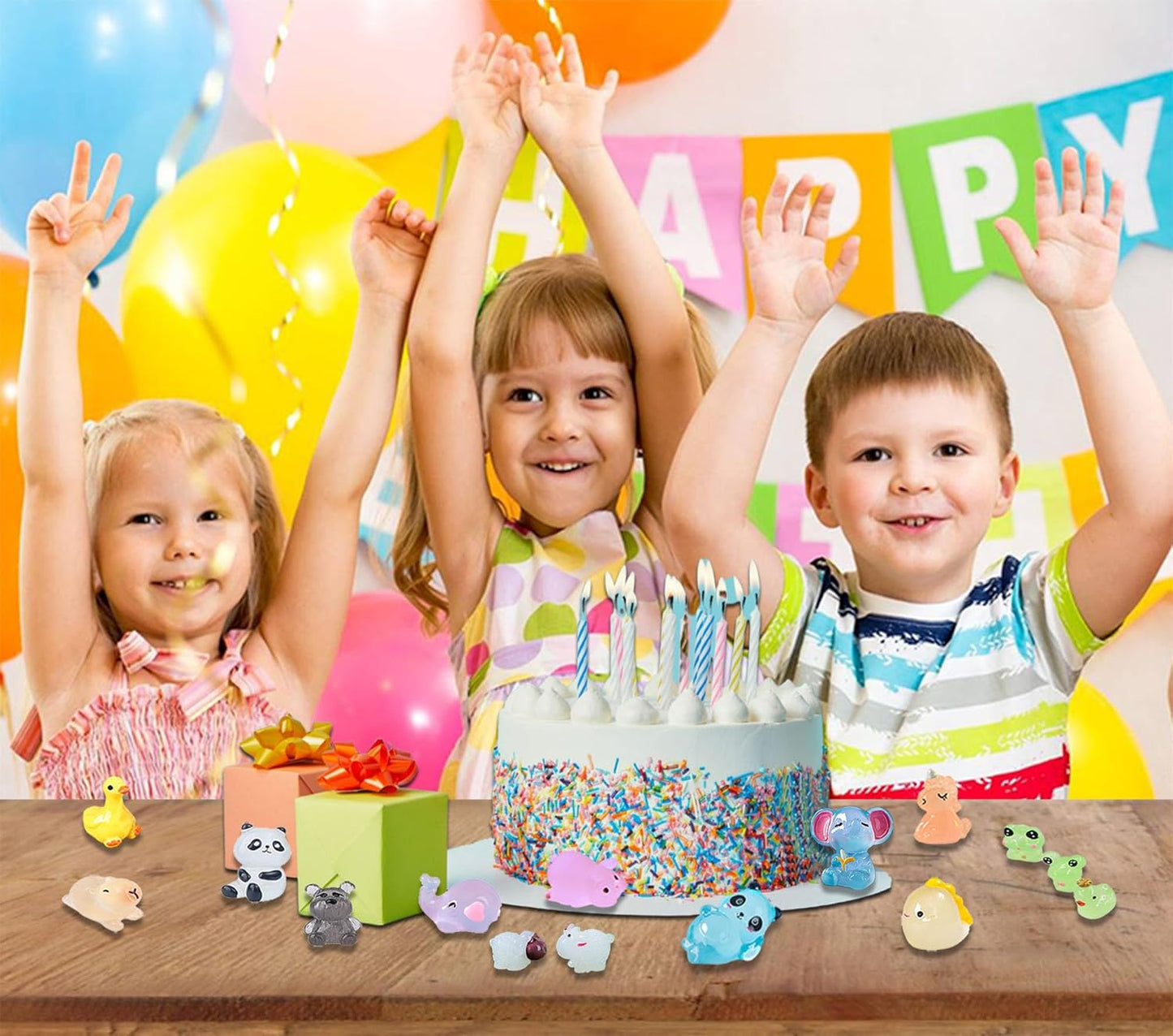 Mini Resin Animals Variety Pack 200 Pcs Luminous Tiny Animals Bulk Glow in The Dark Fairy Garden Miniatures with Tiny Ducks to Hide Around The Home