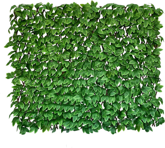 Expandable Fence Privacy Screen for Balcony Patio Outdoor,Decorative Faux Ivy Fencing Panel,Artificial Hedges (Single Sided Leaves) (2, Peony Leaf)