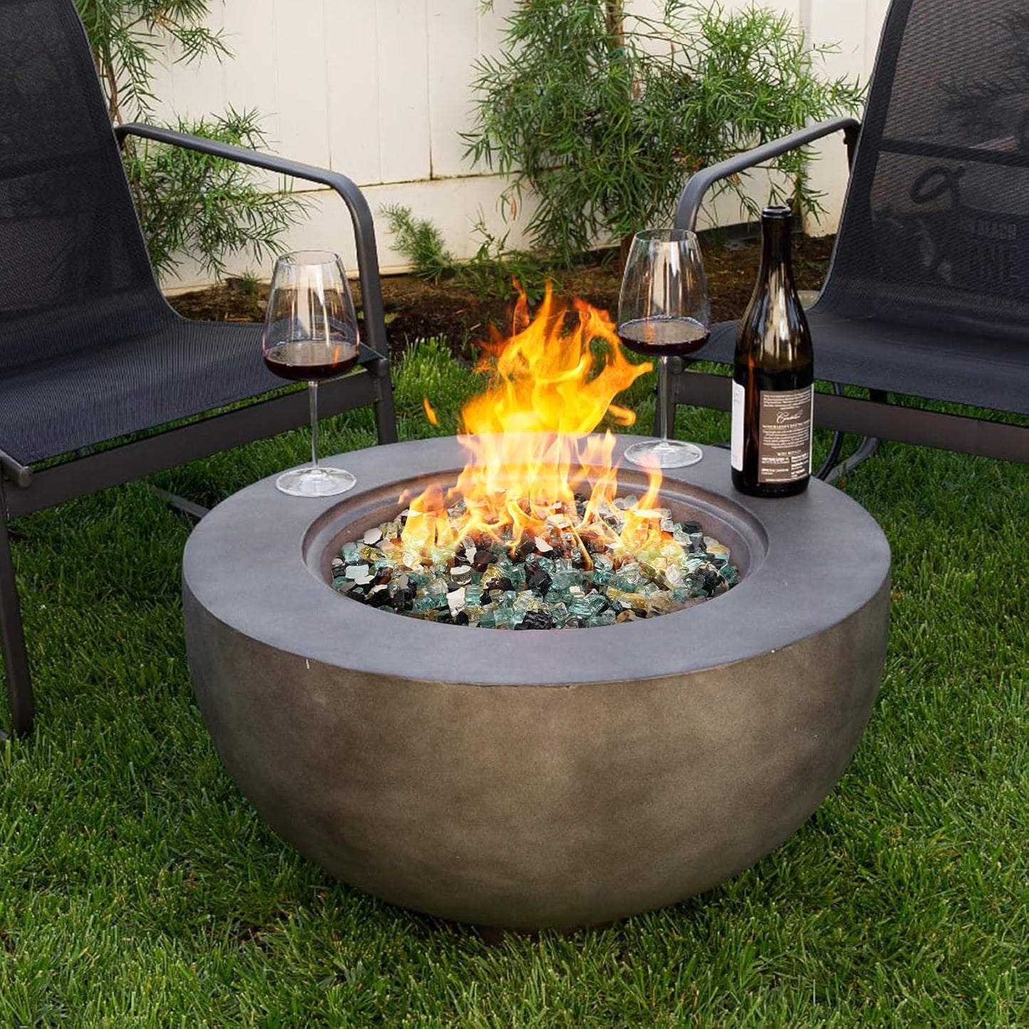 Mr. Fireglass 10 Pounds Blended Fire Glass - 1/4 Inch Mixed Colored High Luster Reflective Tempered Fireglass Rocks for Fireplace Fire Pit Table and Landscaping, Light Green+Onyx Black+Platinum