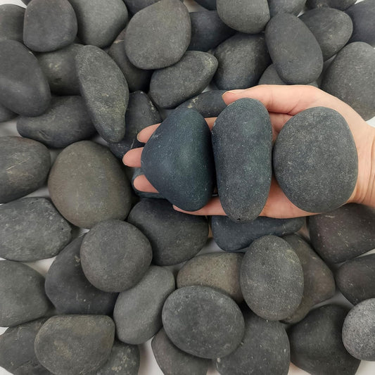 5 lbs Black Stones Pebbles for Planters, 2-3 Inch Natural Decorative Black River Rocks for Outdoor Landscaping, Aquarium, Garden, Walkways, Fountain and Painting Rocks