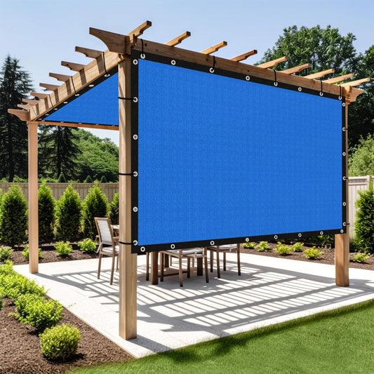 Shade&Beyond Customized Size 90% Sun Shade Cloth with Grommets, 4' X 15' Pergola Shade Cover Canopy, Mesh Tarp Sun Screens for Patio, Outdoor, Garden, Backyard GN01, Blue