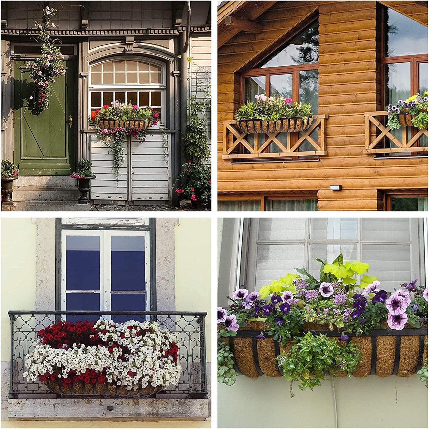 2 pcs Garden Coconut Planter Liners Preformed Window Box Liners Natural Trough Coco Liner Coir Mats (30 inch)