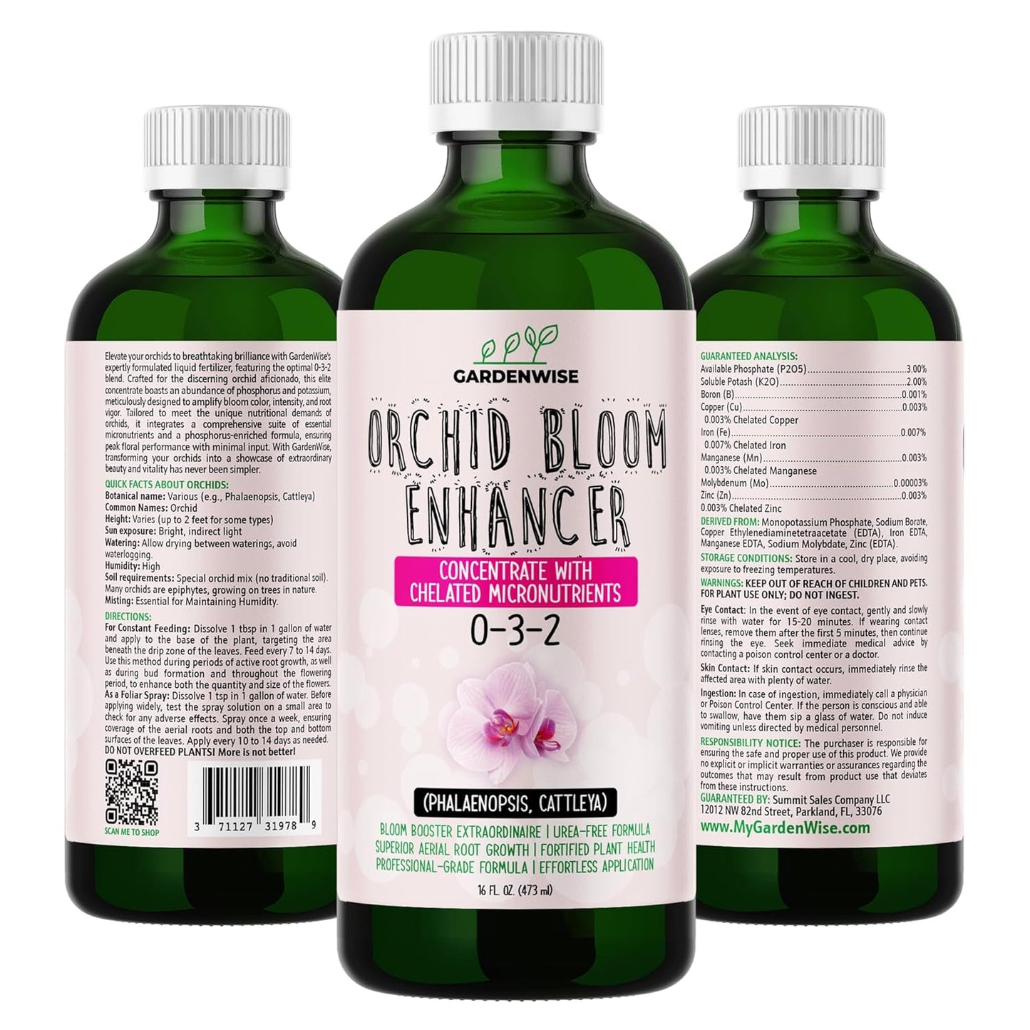 0-3-2 Giant Bloom: Orchid Bloom Enhancer - Orchid Bloom Booster - Orchid Food Fertilizer Concentrate - Chelated Nutrients for Healthy Flower & Reblooms (8 OZ)