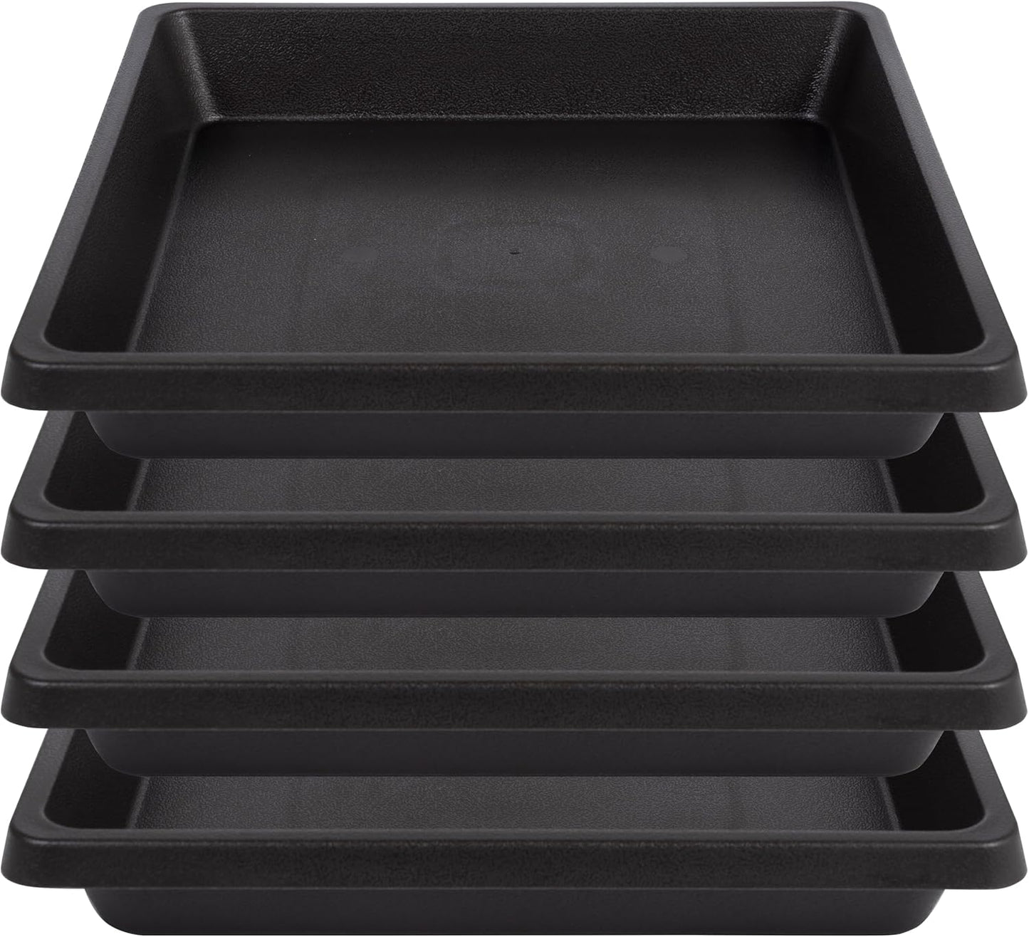Square Plant Saucer 6 Inch 4 Pack 8 10 12 14 16 18 20 inch Plant Drip Trays, Plant Trays for Pots, Plant Saucers for Indoors and Outdoors, Durable No Holes, Water Catcher Tray for Flower pots