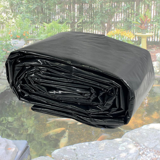 yeezoo 25X30FT Reinforced Large PE Pond Liner, KOI Pond Liners for Outdoor Ponds, Enhanced 5-Layer Structure Pond Liner for Fish, Duck, Garden Raised Bed and Waterscape Pond(0.82oz/sq ft Thickness)