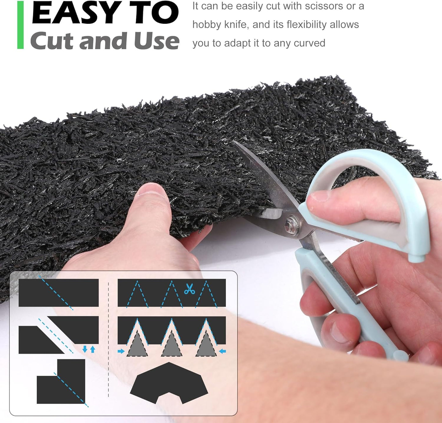 140" x 5.5" Rubber Mulch Roll for Landscaping-Permanent Garden Mulch Barrier-Recycled Rubber Mulch Mat Roll for Plants, Vegetables, and Flowers (Black)