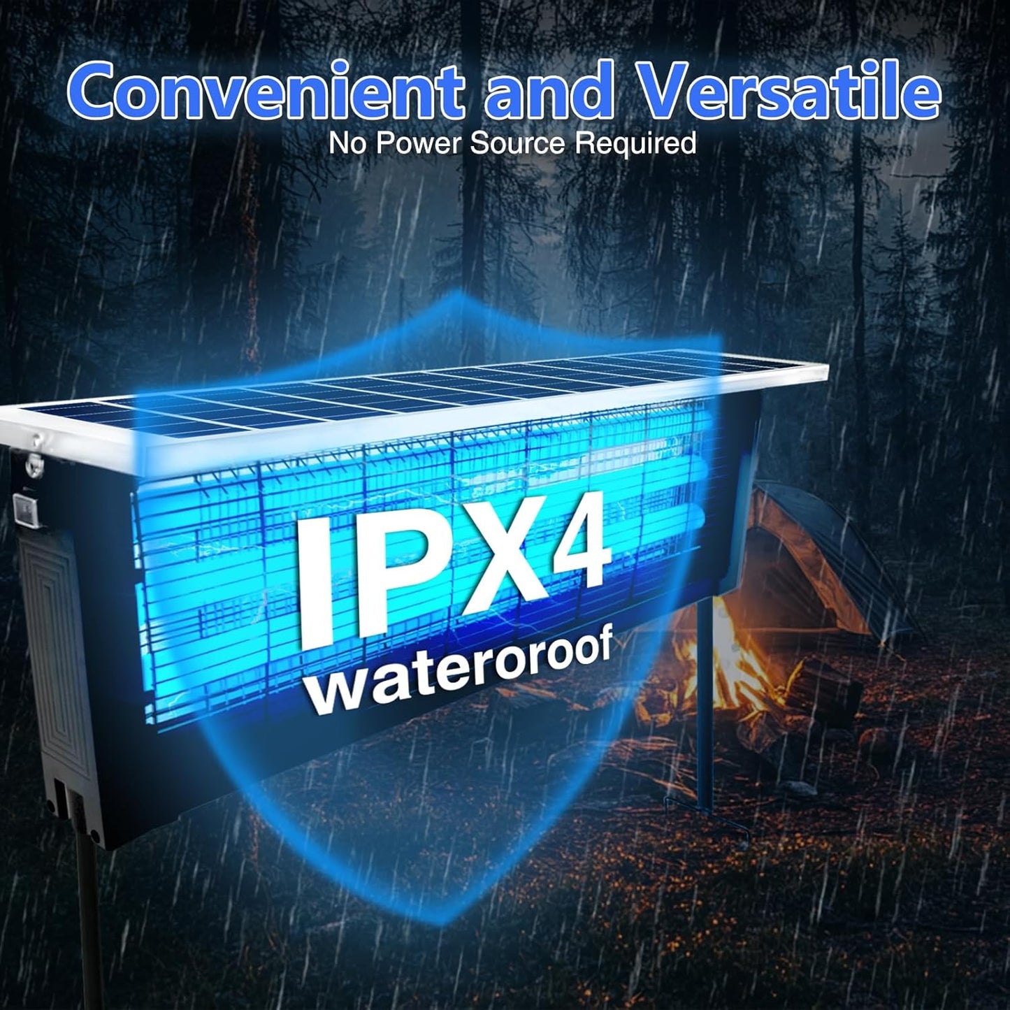 Large Solar Bug Zapper with High Powered for 3500 sq.ft, Portable Outdoor Mosquito Zapper, Rechargeable Electric Fly Zapper for Patio Garden Backyard RV Camping Pond Pest Control