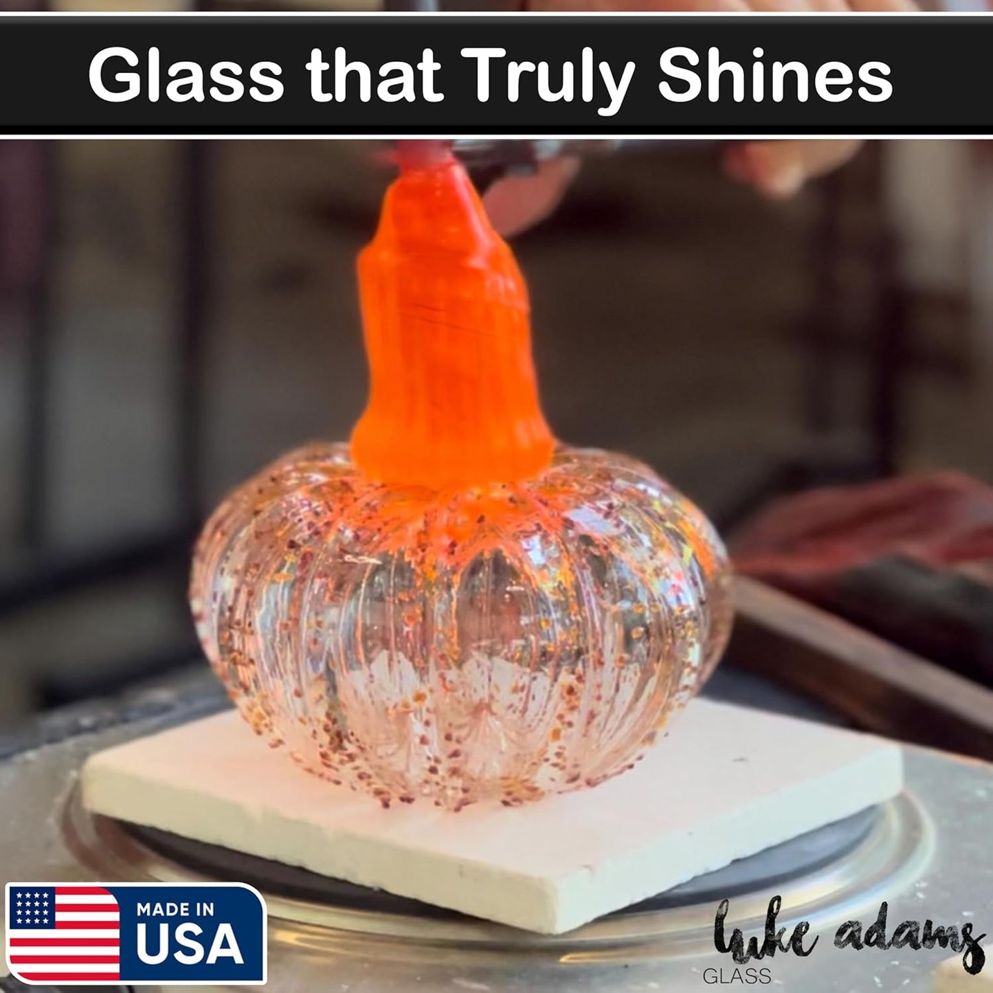 Luke Adams Glass | Handmade Glass Pumpkins | Handmade Table Top Home Decor (Squat, Jewel)