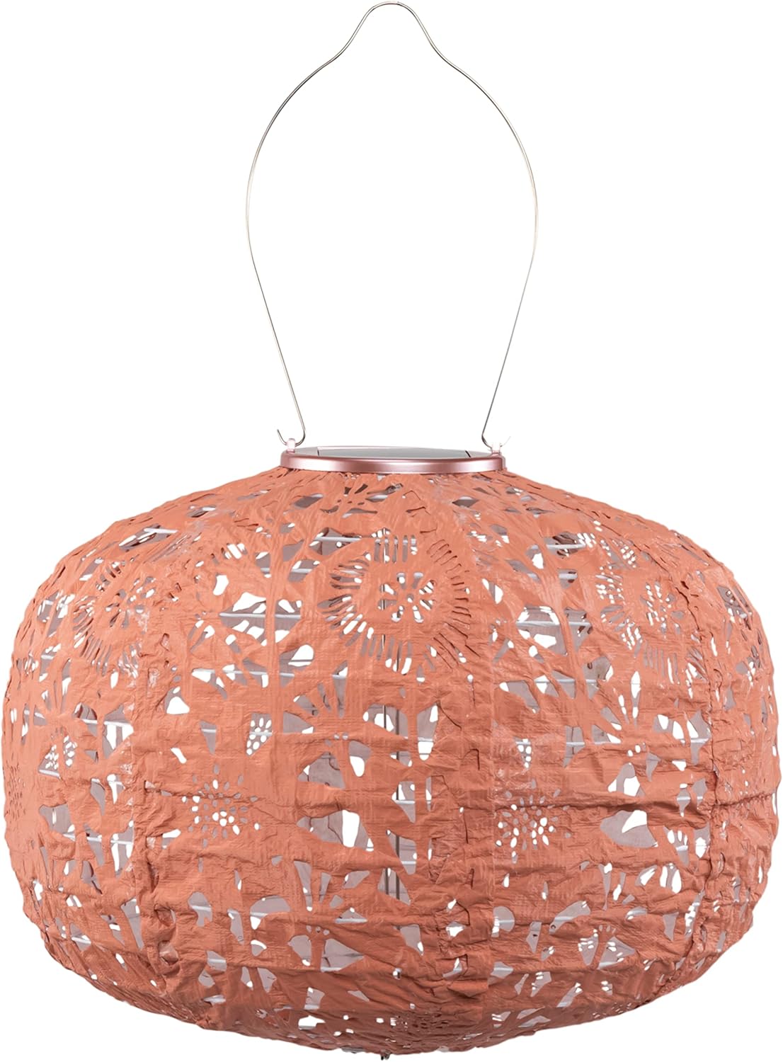 Allsop Soji Stella - Floral Punch - Square Sunflower - 11" Outdoor Solar Lantern - Clay