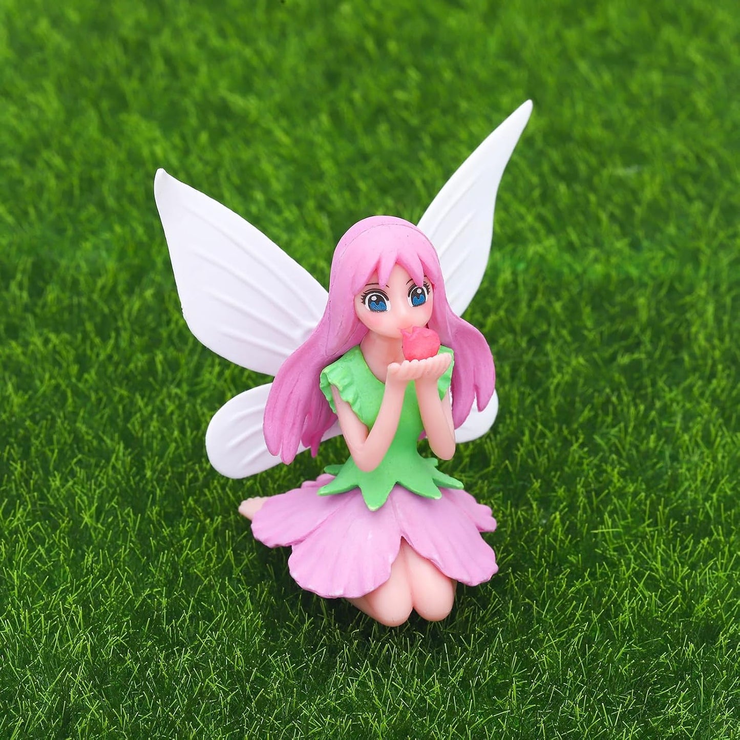 ONEST 8 Pieces Miniature Fairy Garden Accessories Small Fairy Figurines Hand Painted Fairies Figures Girl Fly Wing Figurines for Car Decor Fairies Garden Flower Pot Birthday Cake Topper