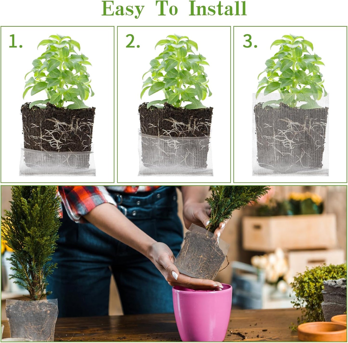 12 Pcs Root Guard Gopher Baskets,Plant Wire Baskets Stainless Steel Plant Wire Speed Mesh Vole Gopher Proof Animal Cages for Root Vegetables Protection(1, 3, 5 Gallon)