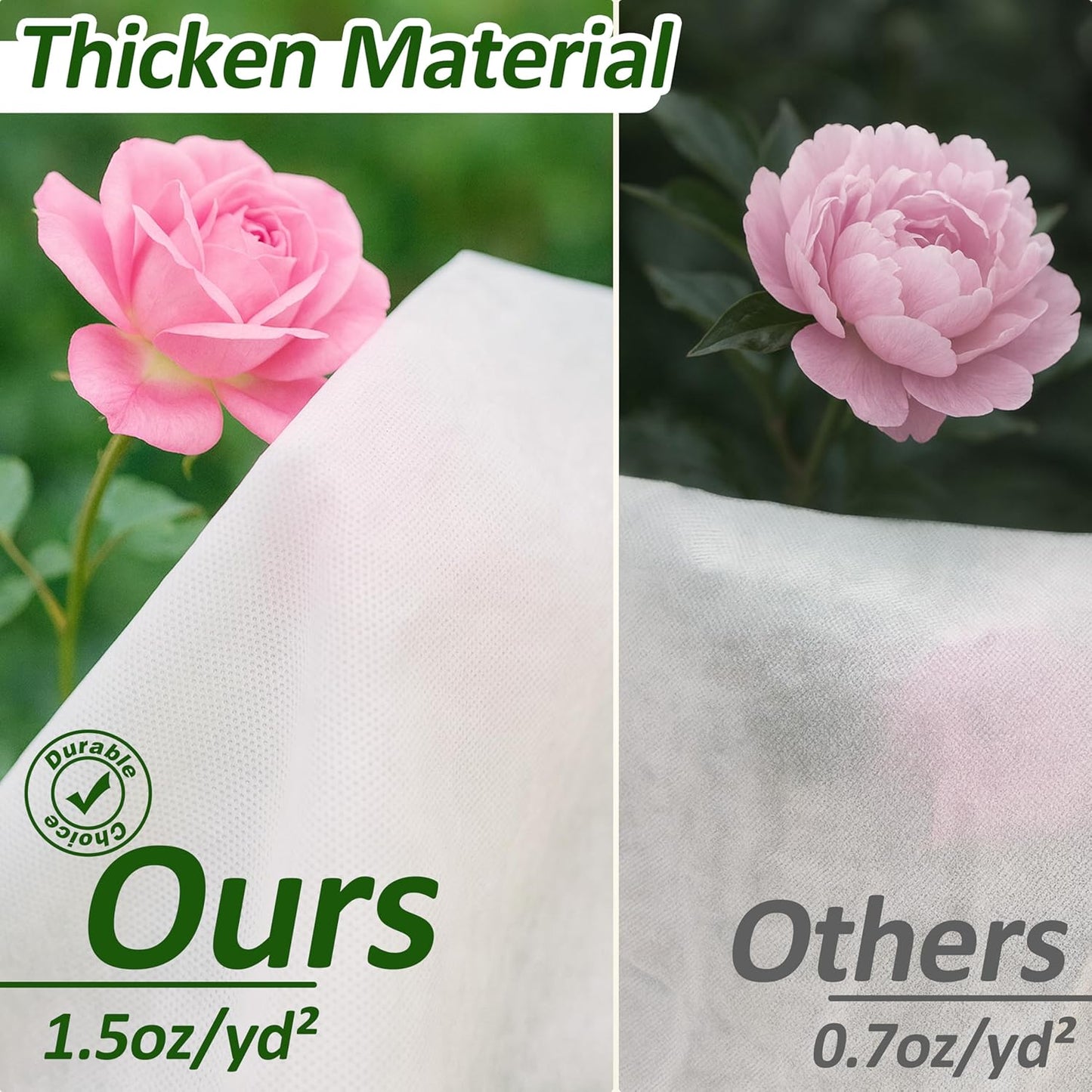 Gardzen 1.5 oz Plant Covers Freeze Protection, Reusable 10ft x 10ft Floating Row Covers, Thicker Frost Blankets for Outdoor Plants, Pests Protection, White