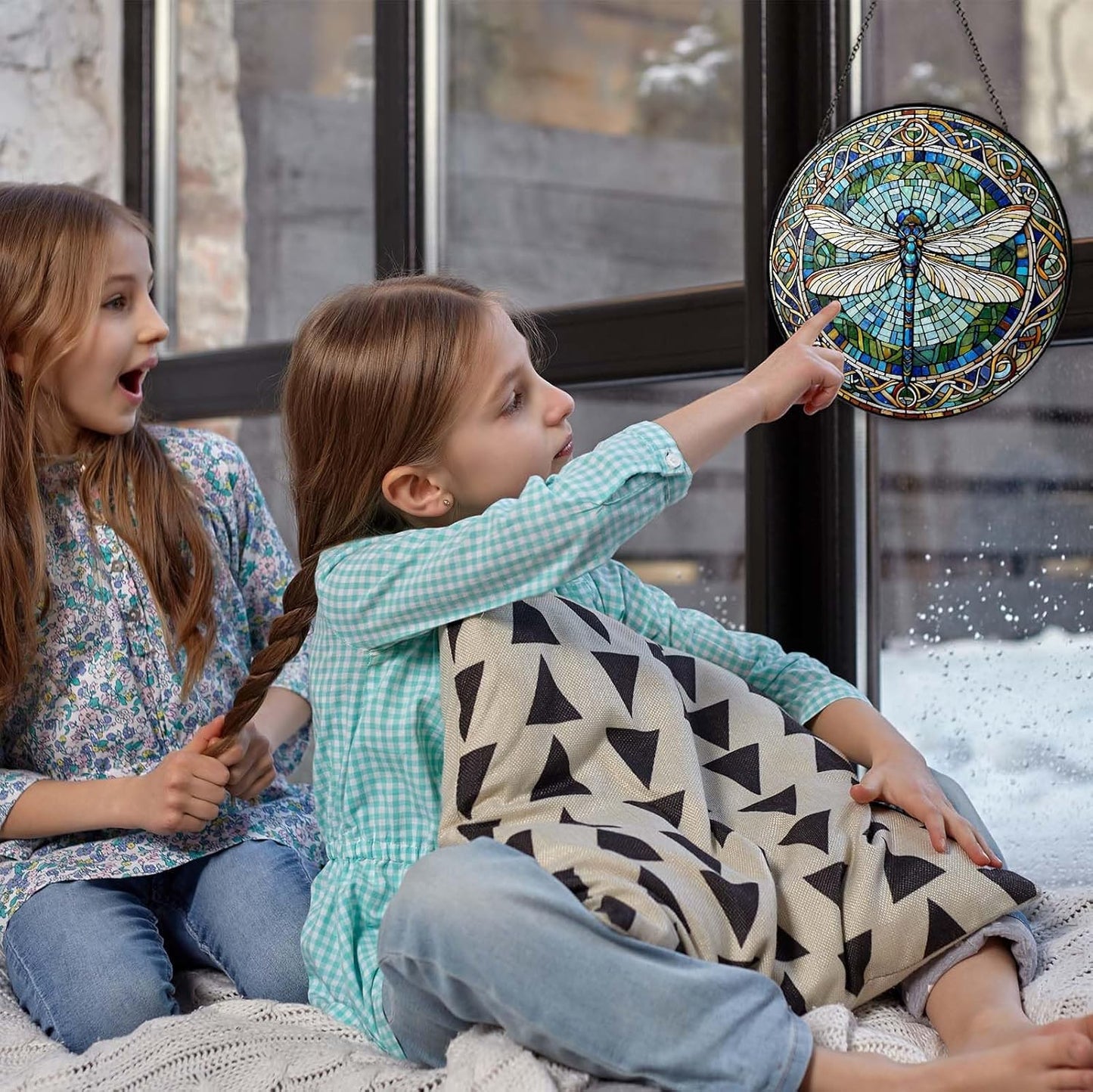 Dragonfly Stained Glass Window Hanging Sun Catcher Dragonfly Gifts for Women Wall Decor Handmade Sun Catcher Decoration for Garden Home Housewarming Gifts