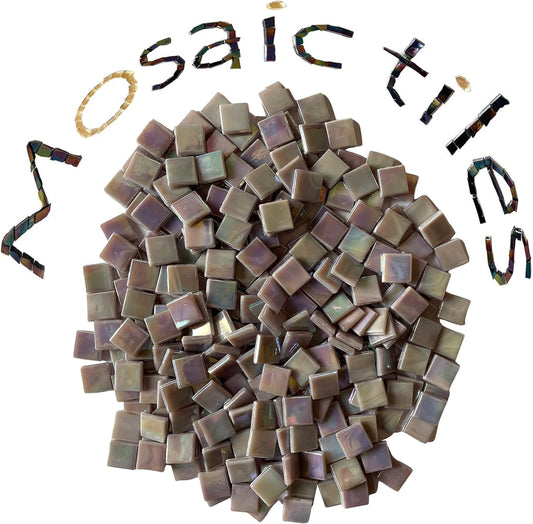 SMEIINIK 1.1lb Bulk Single Iridescent Color Mosaic Tiles for Crafts, Glass Mosaic Pieces for Mosaic Puzzles, Stained Glass Tiles for Mosaic DIY, Mosaic Making Supplies(WJ41-6)