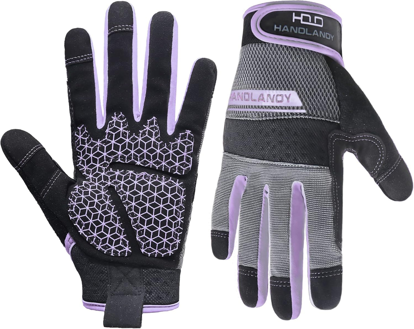 HANDLANDY Women Safety Work Gloves Utility Touch Screen Working Grip Glove for Yardwork Gardening Breathable Mechanic Gloves