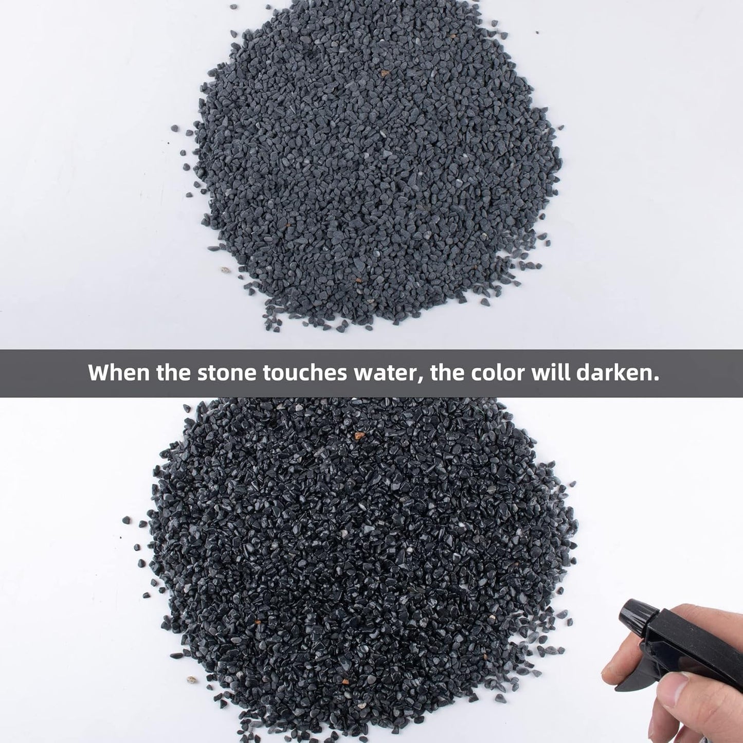 7lb Black Cactus Pea Gravel Rocks,1/4 Inch Pebbles for Indoor Plants, Natural Succulent Rock and River Rocks Decorative for Aquariums, Vases, Outdoor Gardening, Top Dressing for Potted Plants