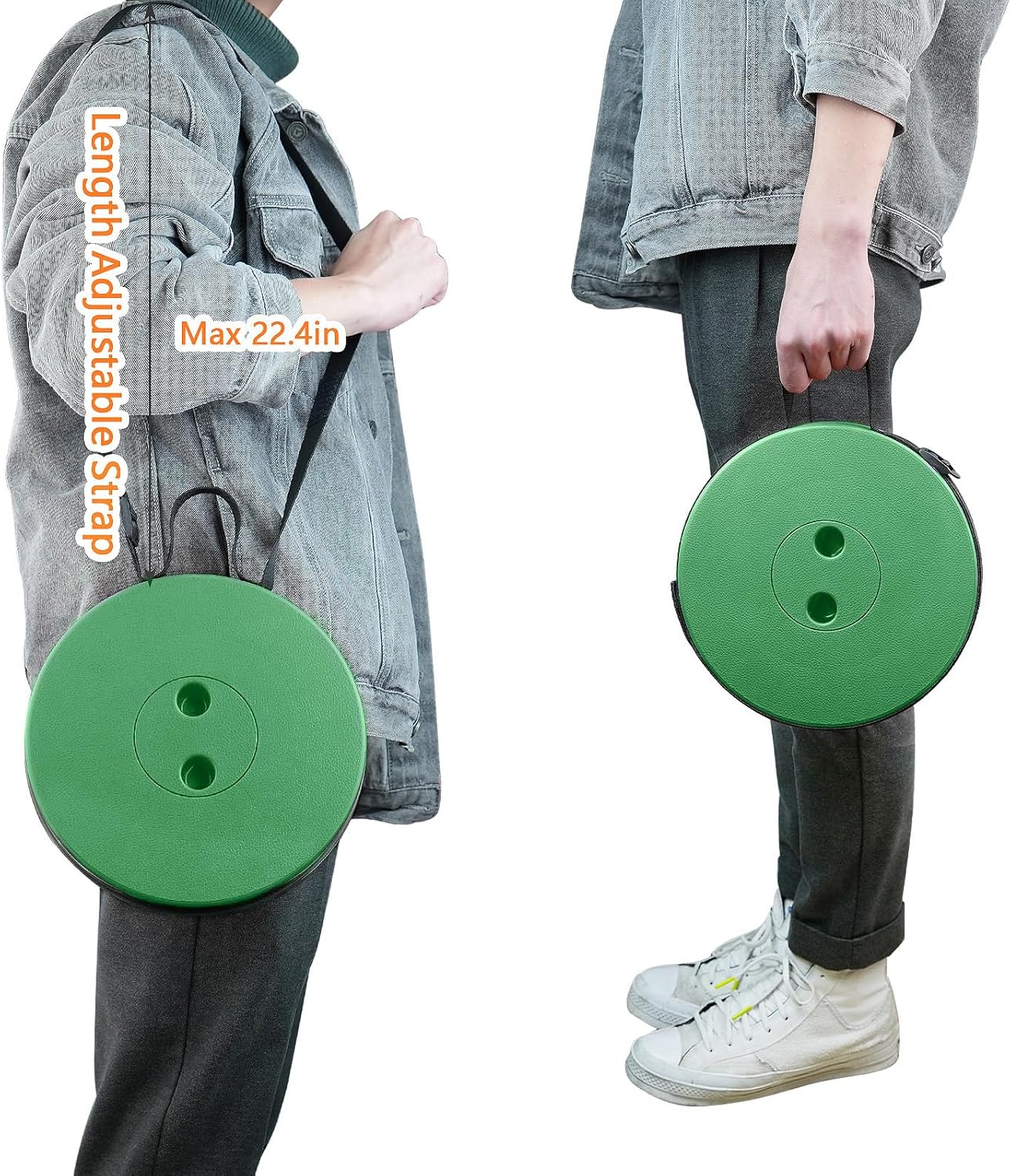 Boreeman Upgraded Folding Stool Lightweight Yet More Sturdy with Load Capacity 400lbs Portable Collapsible Stool for Camping Fishing Hiking BBQ (Army Green)