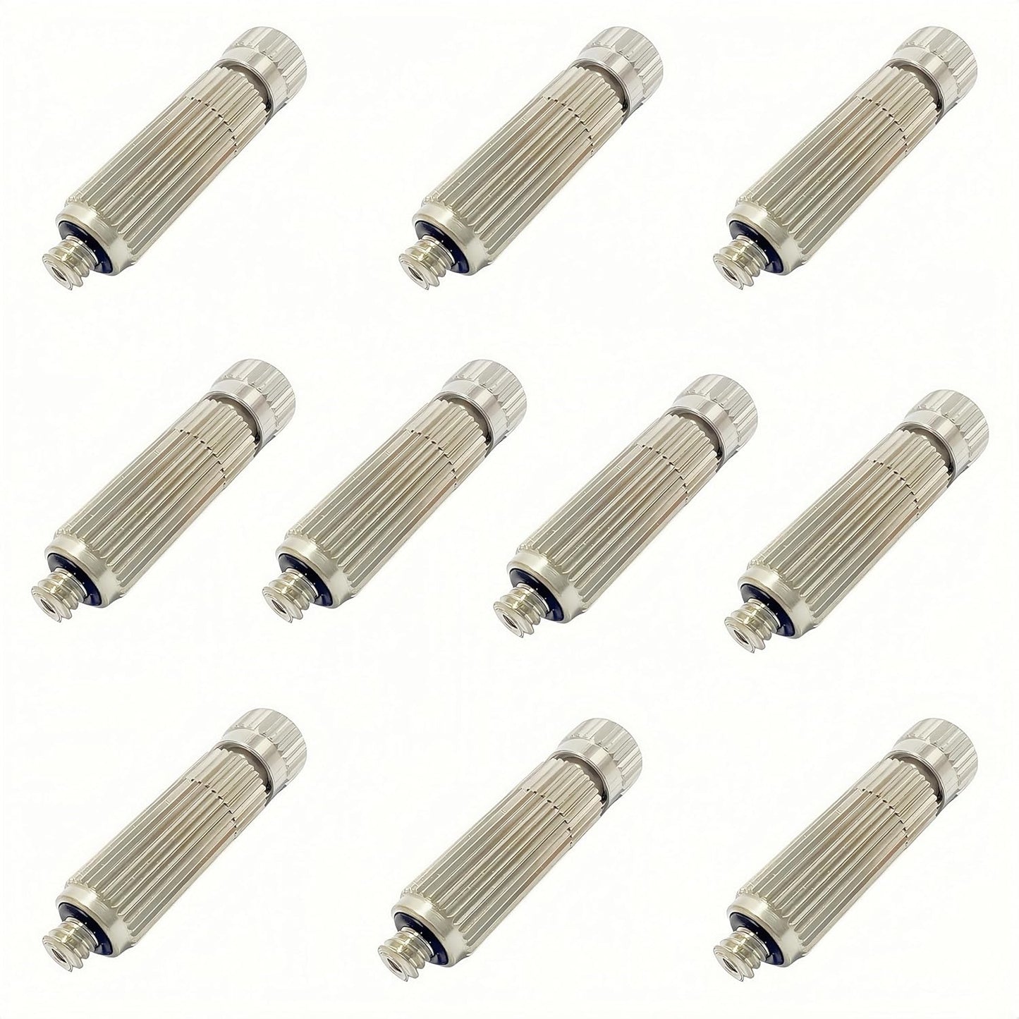 High Pressure Brass Nickel Plated Misting Nozzle for Outdoor Cooling Mist System, 0.7mm Ceramics Orifice, Anti-Drip Cleanable, 10pcs