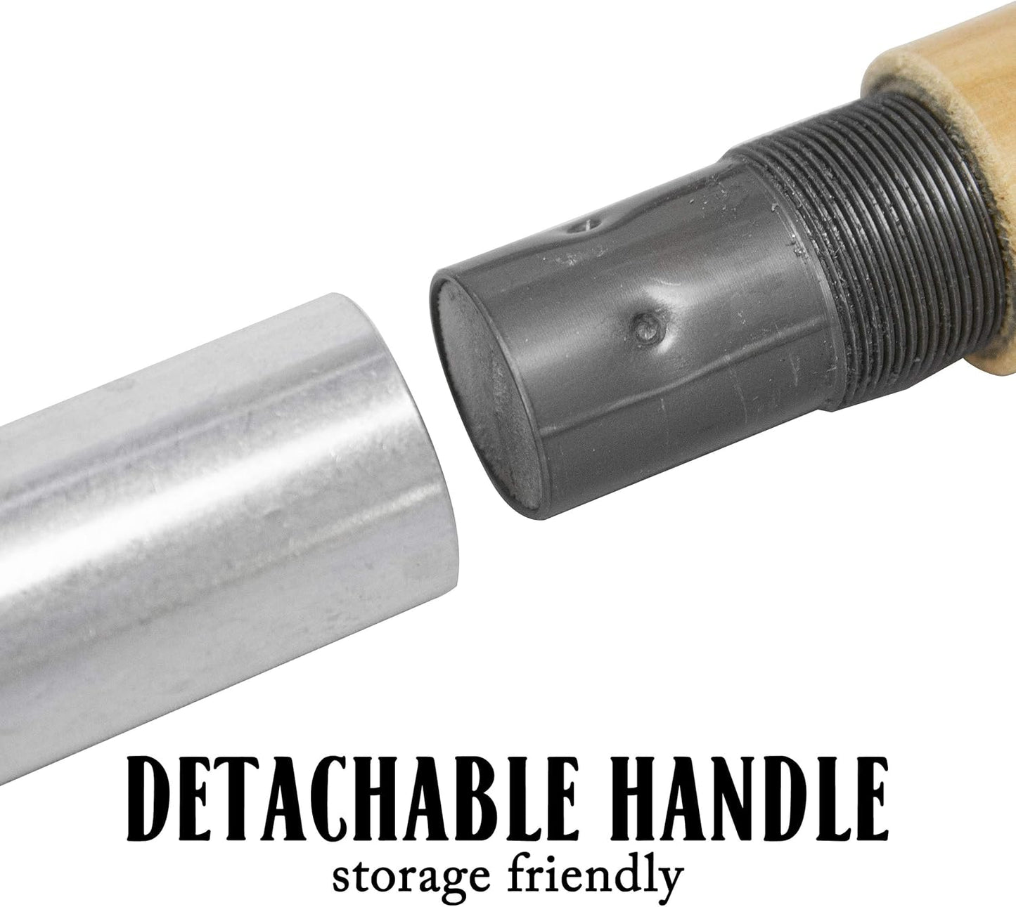 Pizza Turning Peel PRO - 9" Diameter- 31.5" Detachable Wooden Handle with Leather Strap, Premium Hard Aluminum, Perfect for Professional & Home Use, Ideal Bakeware, Oven Accessory