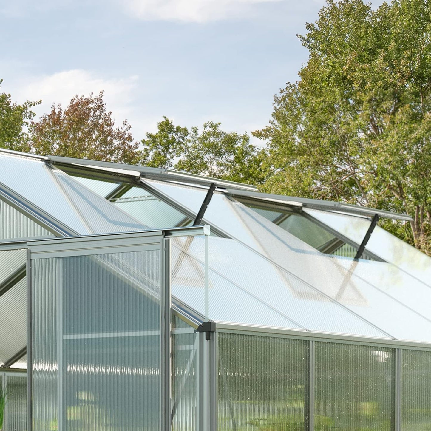 Greenhouse Topas 4 Aluminum Frame 7.4 x 8.5 ft with Approx. 6 mm Polycarbonate Panels
