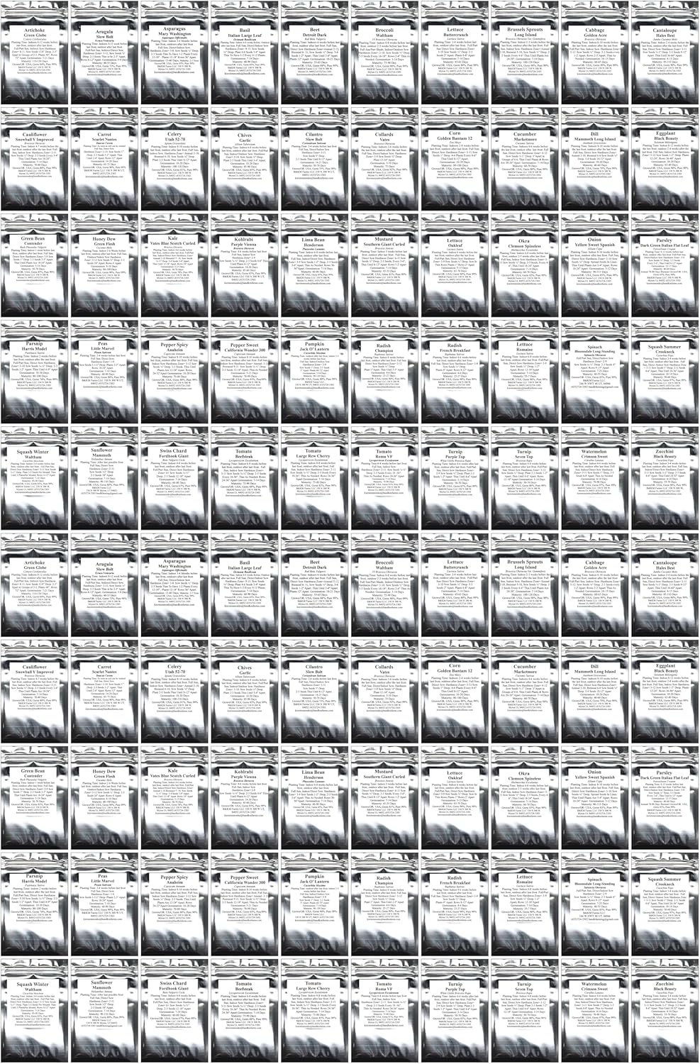 100 Seed Packets, 50 Varieties: Ultimate Seed Vault for Home Food Security & Abundant Gardens by B&KM Farms