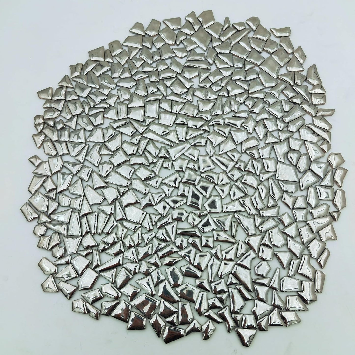 1.1LB Irregular Ceramics Mosaic Tiles, Mosaic Pieces Stones for DIY Mosaic Making Craft Hobby Arts Home Wall Decoration (Sliver)