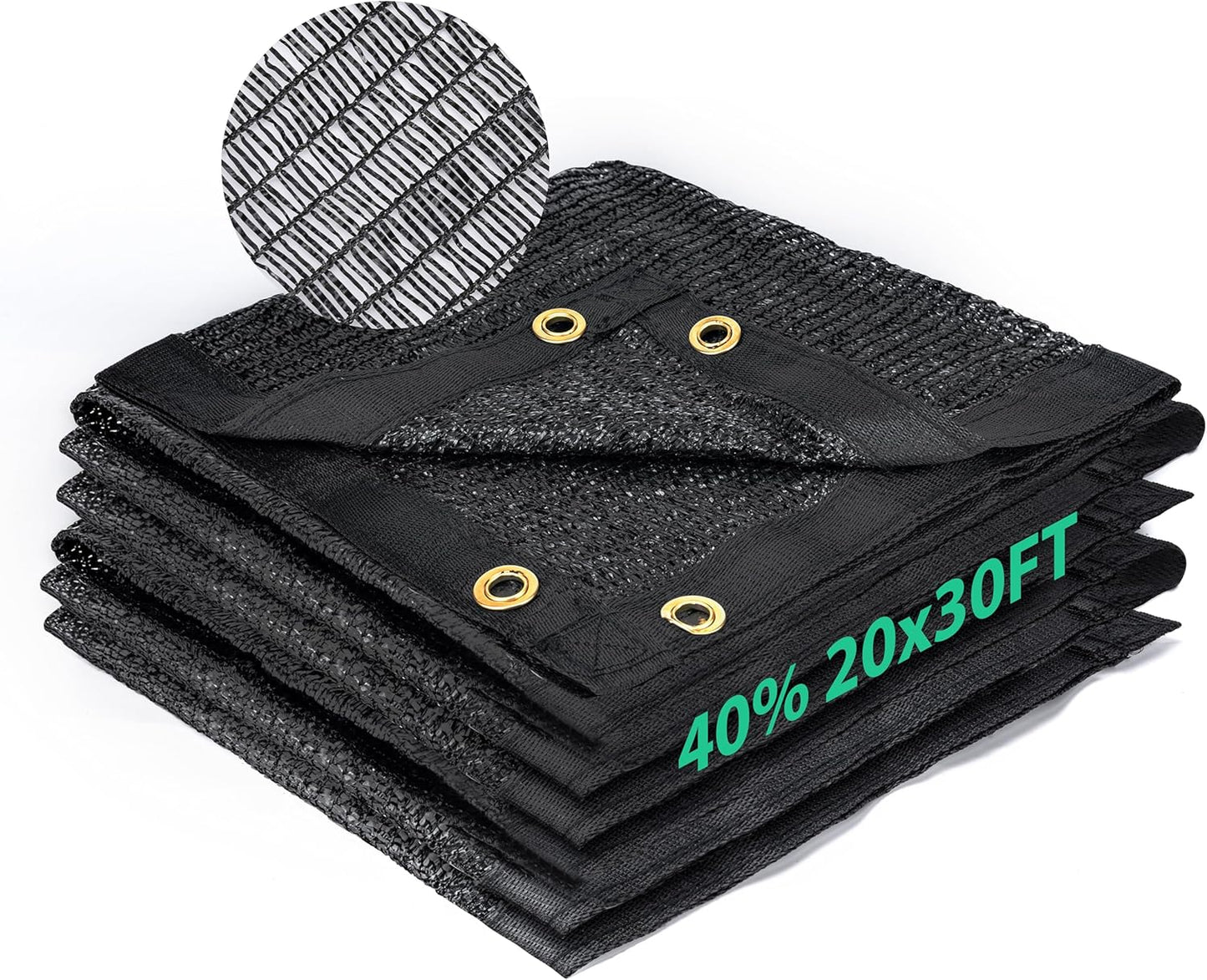 Kesfitt Garden 40% Shade Cloth, Resistant Sun Shade Net 20x30FT Mesh Tarp with HDPE Material and Reinforced Grommets Shade Trap for Greenhouse, Plant, Pergola, and Backyard Patio Sunshade