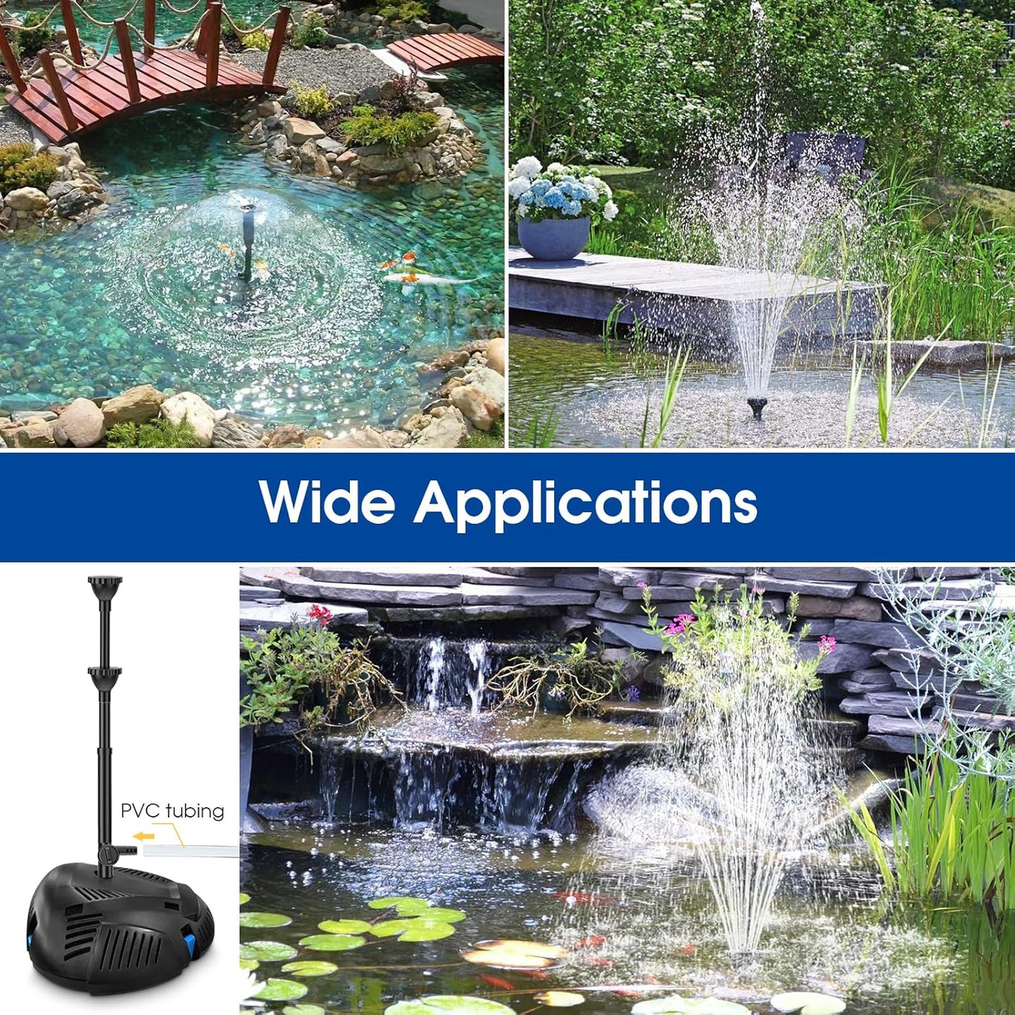 Antfraer 70W Solar Pond Filter with Water Pump, Solar Fountain Pump with Pond Filter with Water Shortage Protection, 17FT +10FT Cord For Fish Pond Garden Waterfall Clean & Clear