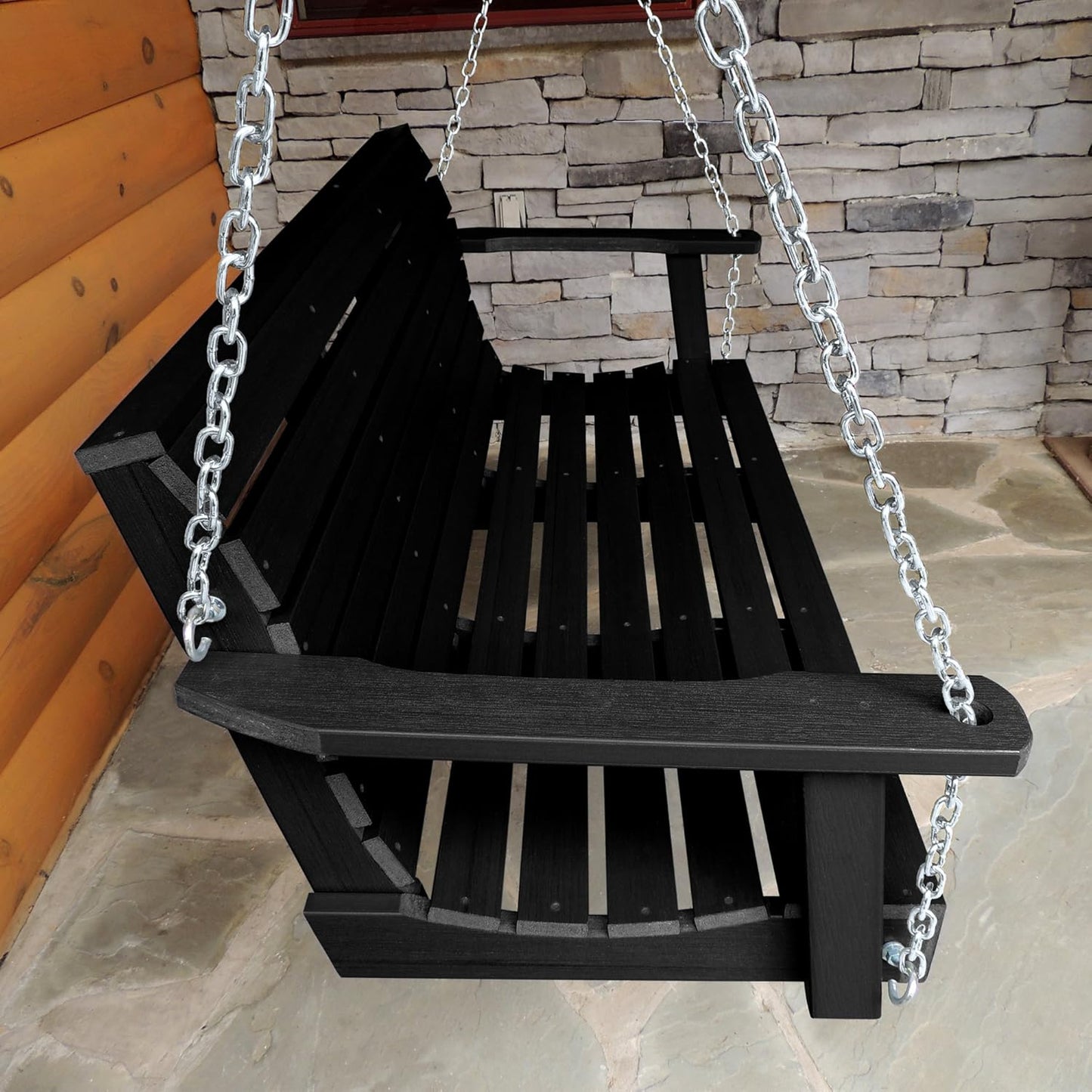highwood Weatherly Porch Swing 5 Feet, Black
