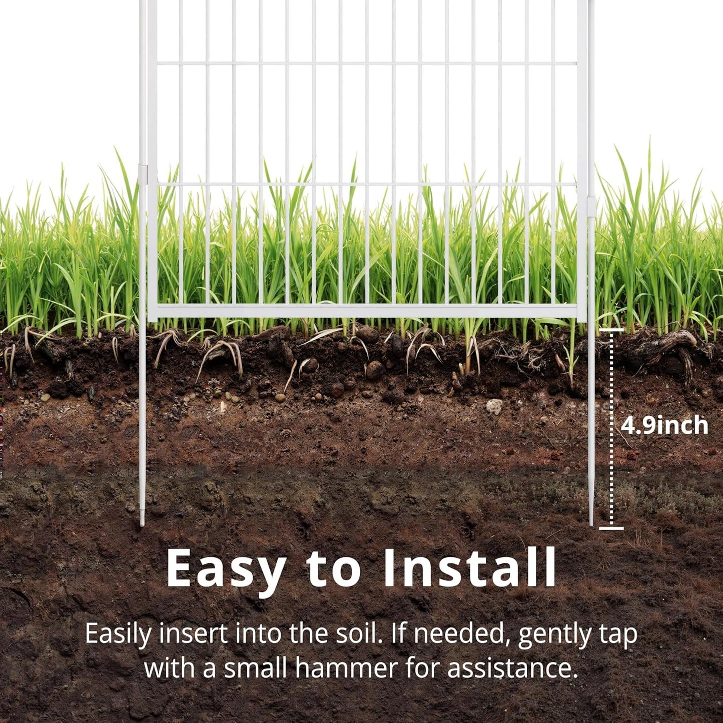 Decorative Garden Fence with Gate 40 in(H) x 35.7 ft(L) 16 Panels, Heavy Duty Metal Animal Barrier Fence for Yard, Flower Bed Fencing, Garden Border Fence, Easy Set Up, White