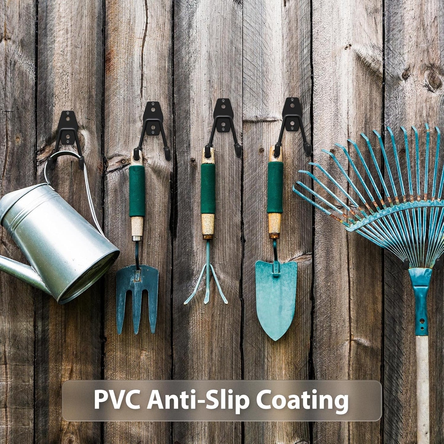 Utility Steel Wall Mount Heavy Duty Garage Hooks with Anti-Slip Coating,Storage More Yard,Garden and Power Tools and for Hanging Hose,Ladder and Bike(8 Pack 4.5x2.75 inch)