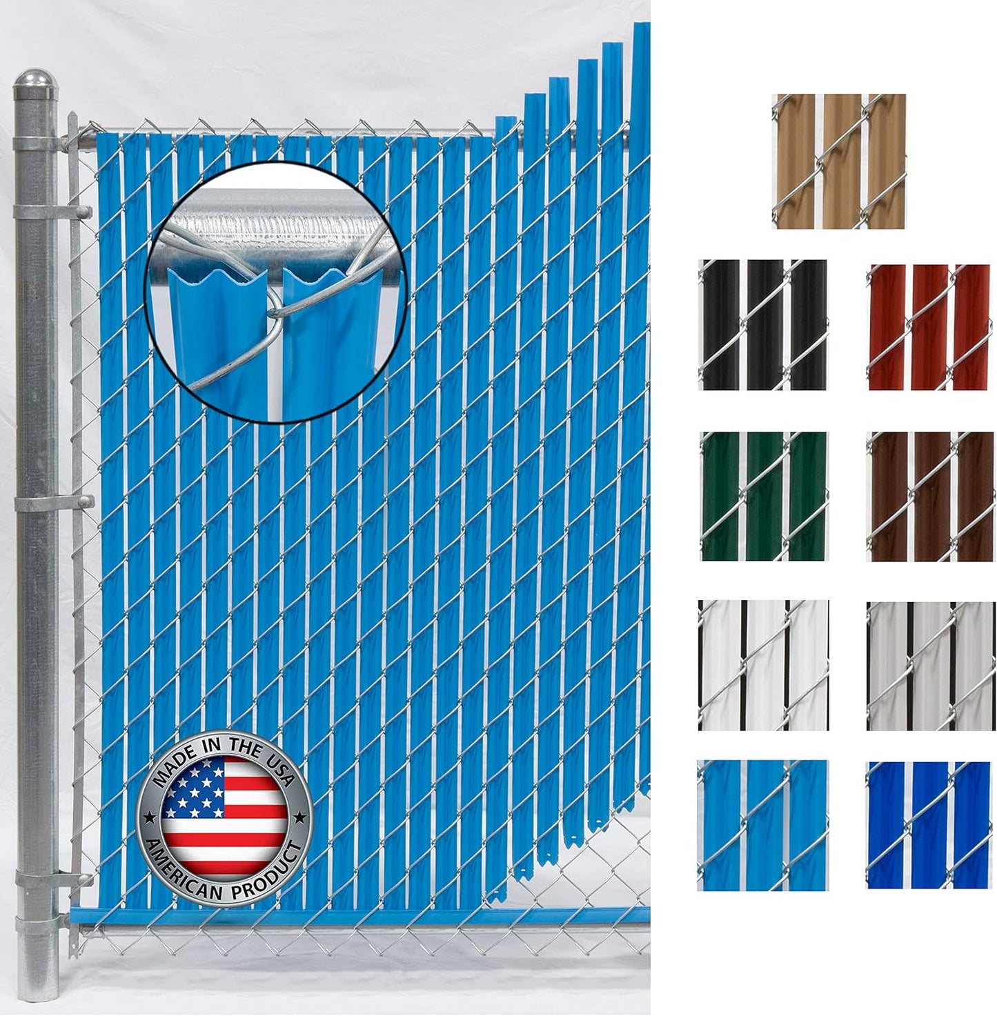 Wave Slat (9 Colors) Single Wall Bottom Locking Privacy Slat for 4', 5', 6', 7' and 8' Chain Link Fence (6 ft, Sky Blue)