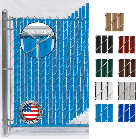 Wave Slat (9 Colors) Single Wall Bottom Locking Privacy Slat for 4', 5', 6', 7' and 8' Chain Link Fence (6 ft, Sky Blue)