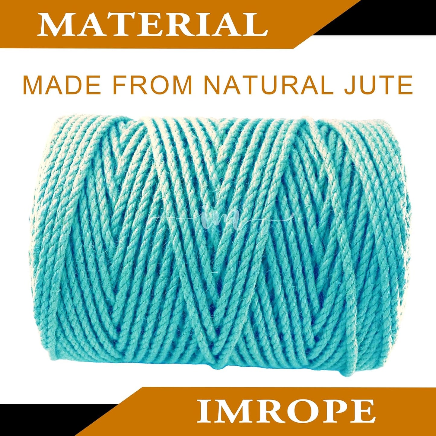 4mm x 300 Feet Blue Jute Rope, Twine for Gardening Tomato Climbing Plant Tie Floristry Crafts Gift Wrapping Packing Decor