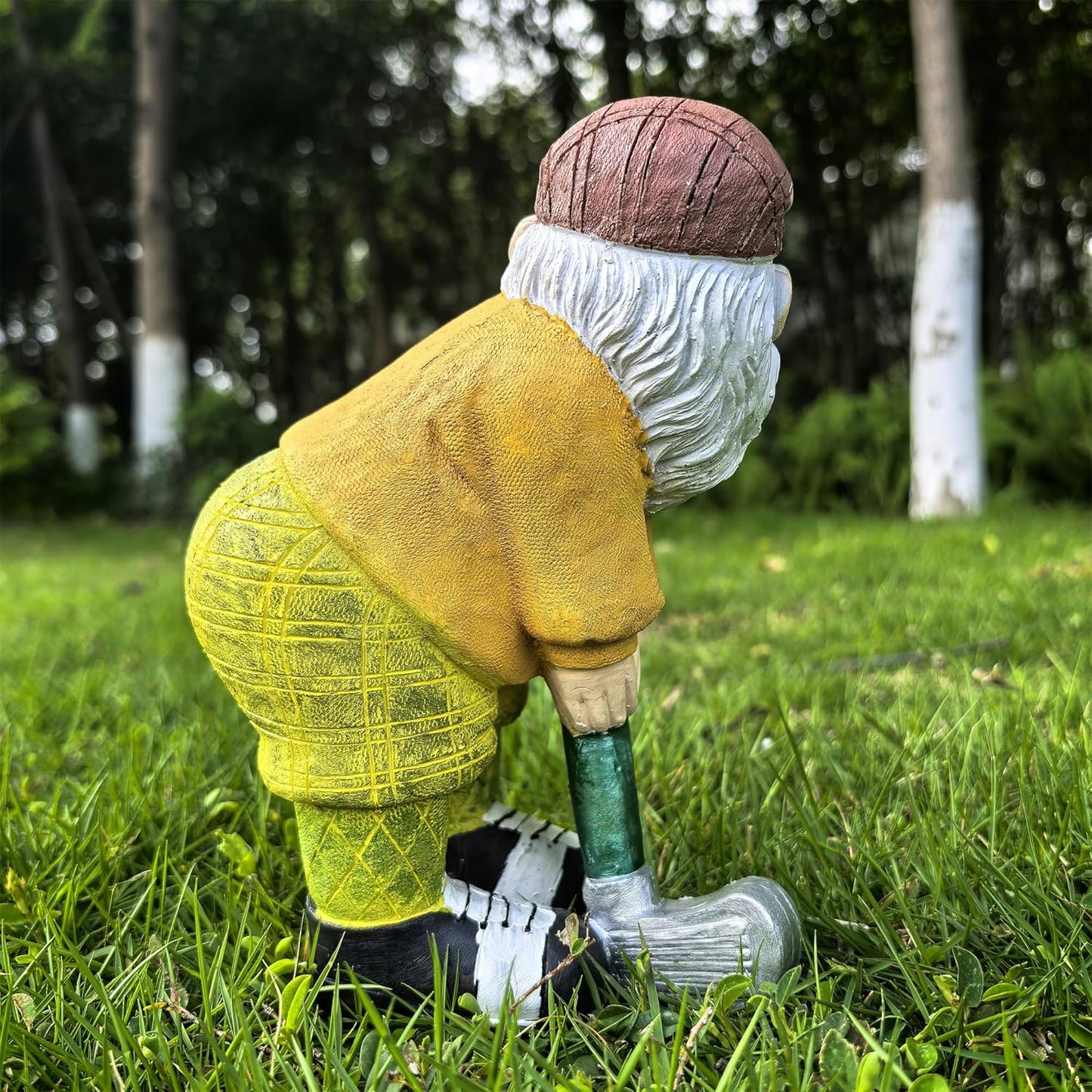 Garden Golfing Gnome Statue Decorative, Adorable Flower Bed Decor Gnome Sculpture for Patio Lawn,Yard Patio Art Decor Dwarf Figurines Table Ornament
