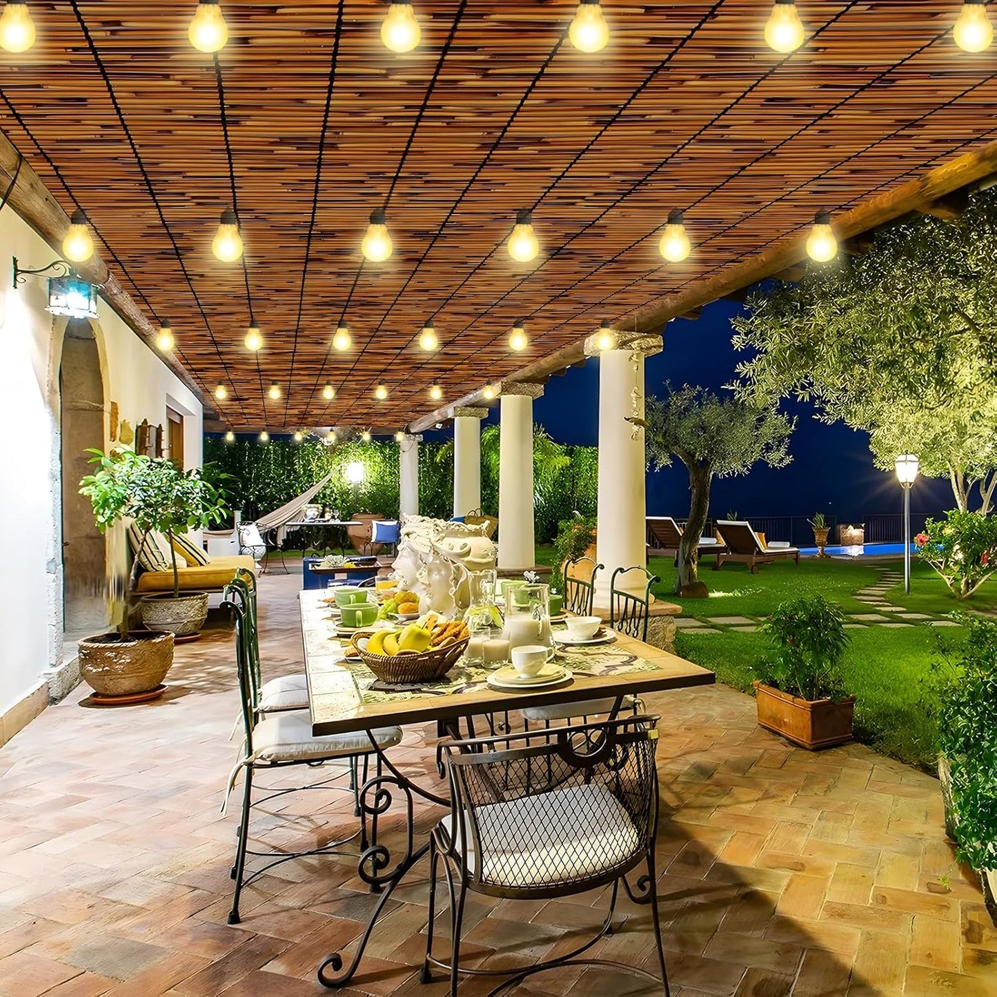 Natural Bamboo Reed Fence, 2 Pack 6FT x 16.4FT,Bamboo Fence Rolls 6 Feet High Outdoor for Garden, Decorative Fence for Outdoor Privacy Screening, Sun Blocking, Decorative Divider, Brown