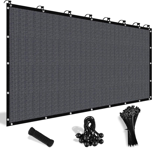 Shade&Beyond 90% Sun Shade Cloth with Grommets, 10' X 20' Pergola Shade Cover Canopy, Mesh Tarp Sun Screens for Patio, Outdoor, Garden, Backyard, Blue Gray