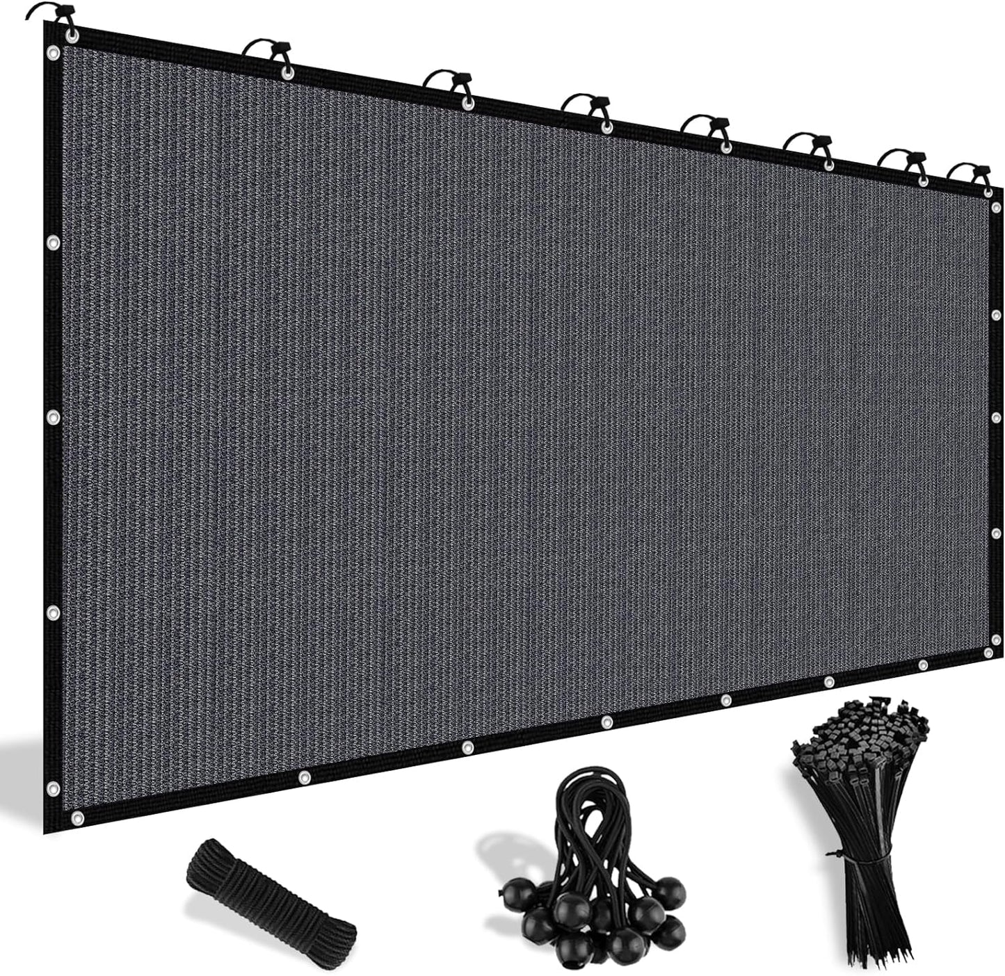 Shade&Beyond 90% Sun Shade Cloth with Grommets, 8' X 12' Pergola Shade Cover Canopy, Mesh Tarp Sun Screens for Patio, Outdoor, Garden, Backyard, Blue Gray