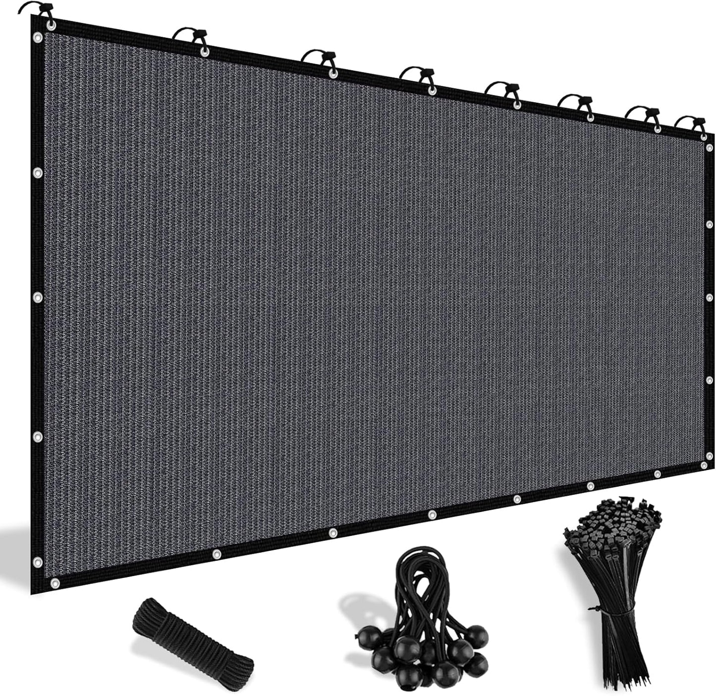 Shade&Beyond 90% Sun Shade Cloth with Grommets, 6' X 10' Pergola Shade Cover Canopy, Mesh Tarp Sun Screens for Patio, Outdoor, Garden, Backyard, Blue Gray