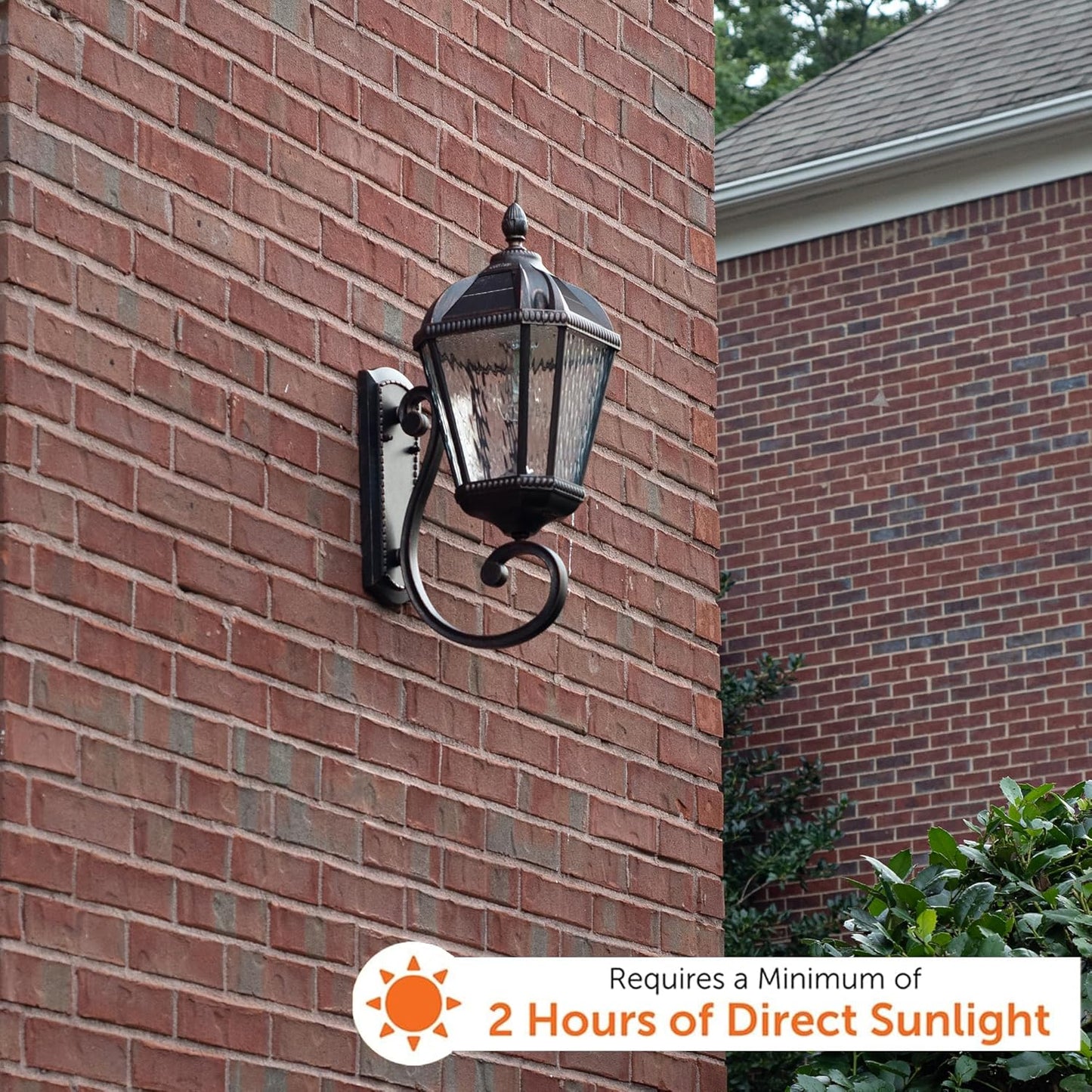 Gama Sonic Solar Outdoor Wall Light, Royal Bulb Exterior Sconce Lamp, Brushed Bronze Finish Aluminum, Clear Beveled Glass, Warm White LED, Large 21-Inch Height, 98B110 Upgraded Panel and Battery