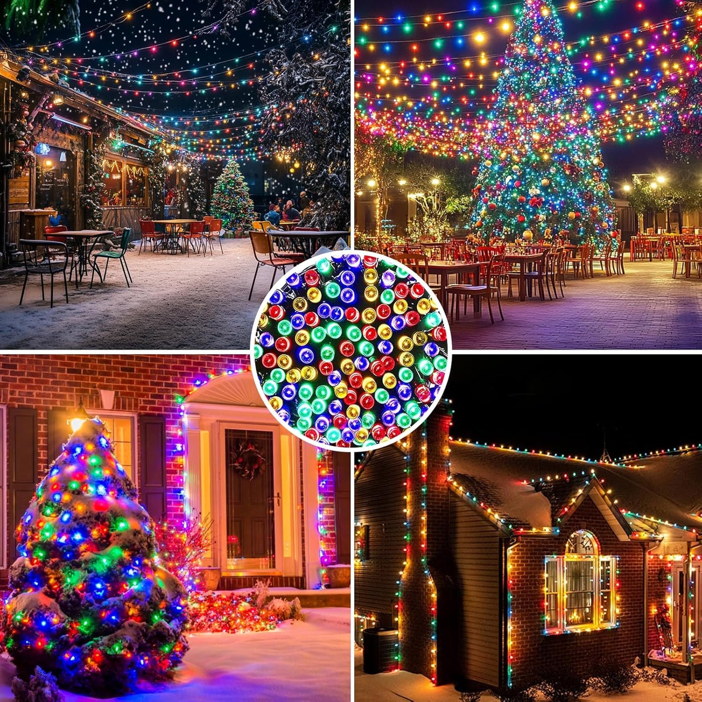 Solar String Lights Solar Christmas Lights 200 LED 72 Ft 8 Mode Outdoor String Lights Waterproof for Garden Party Patio Home Wedding Lawn Christmas Halloween Tree Decorations (Multi Color)
