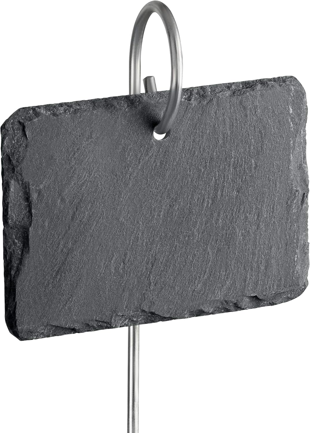 GardenMate 10-Pack Natural Style Slate Plant Labels (4"x 2 3/4") Hanging from a Stainless Steel Metal Rod (22")