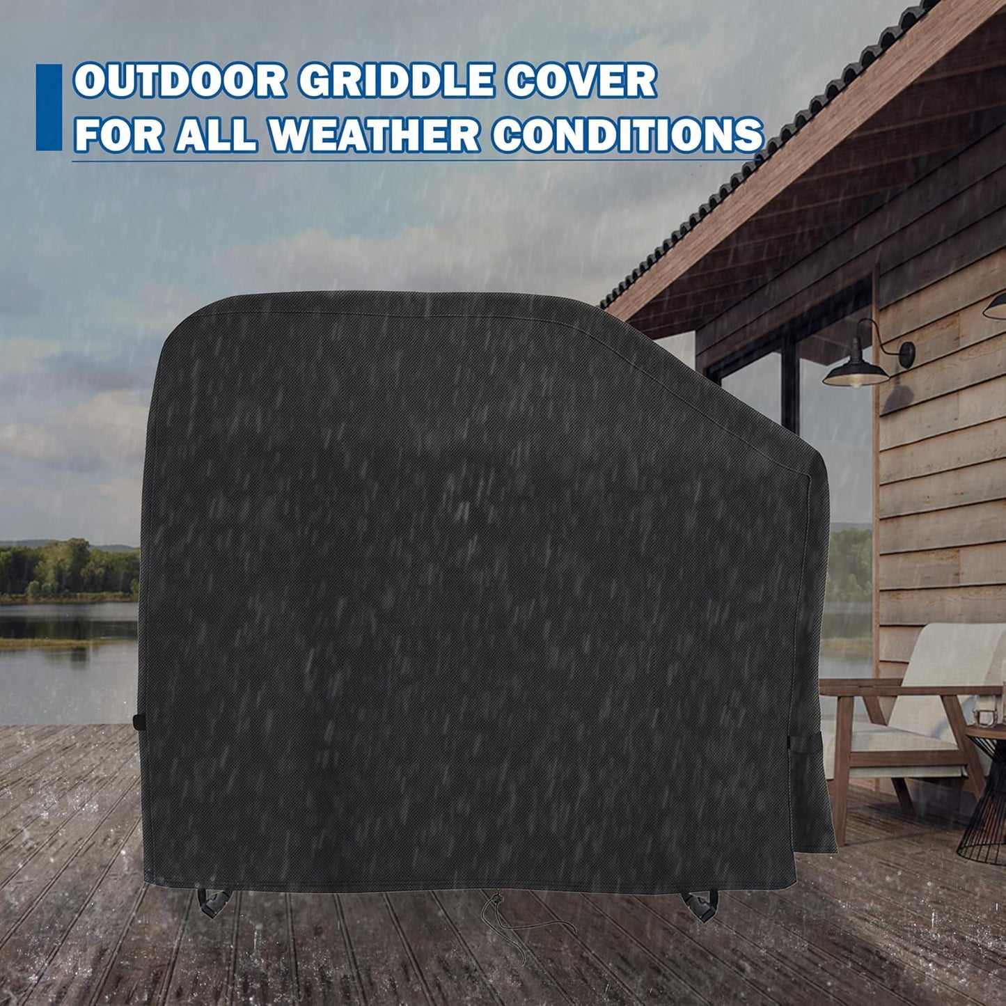 Grill Cover for Traeger Woodridge Pellet Grill TFB86MLH, Outdoor Griddle Cover for Traeger Pellet Smoker Grill, Waterproof BBQ Grill Cover for All Weather