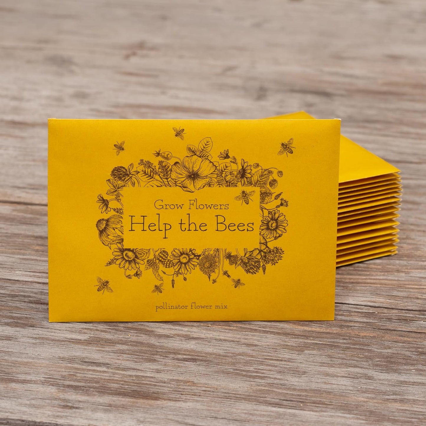 Bentley Wildflower Pollinator Mix, 25 Non-GMO Packets for Garden Planting, Non-Coated Flower Seeds to Grow Plants and Help Bees, Beautiful Gift