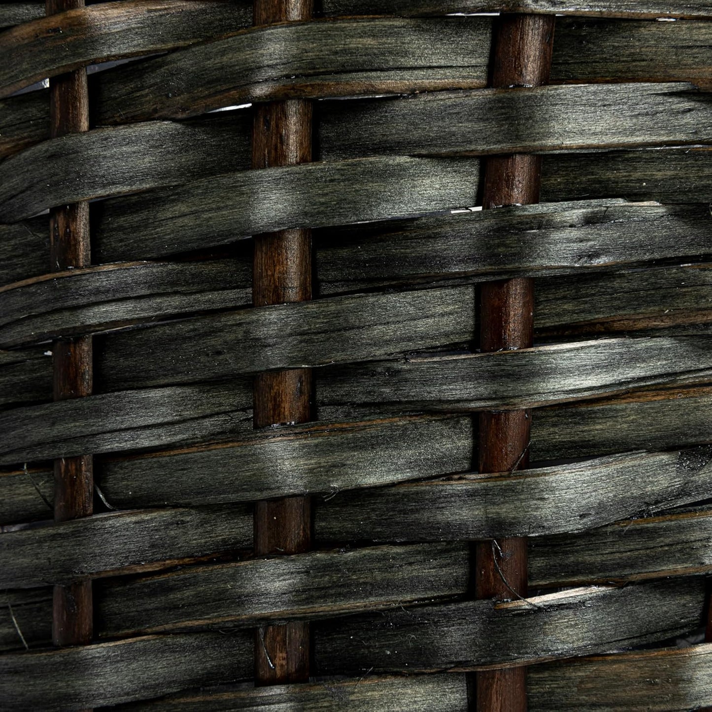 Household Essentials Woven Willow Waste Basket with Plastic Liner, Blue/Grey