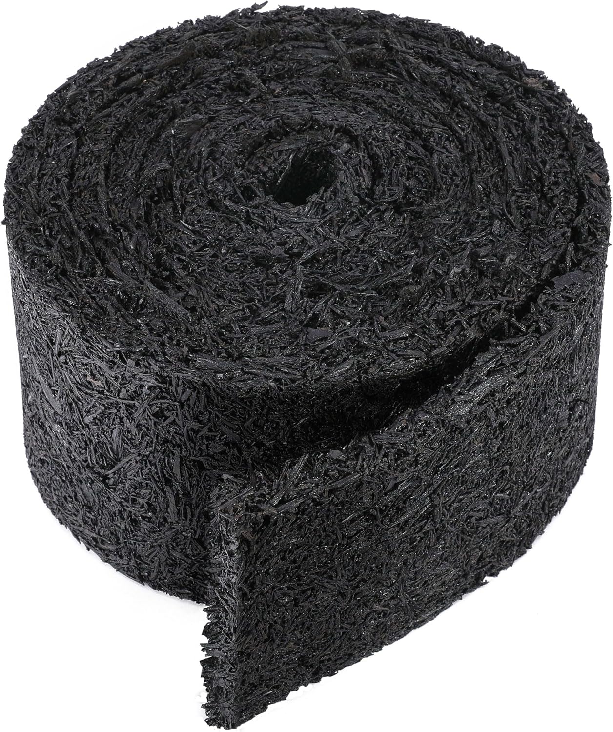 140" x 5.5" Rubber Mulch Roll for Landscaping-Permanent Garden Mulch Barrier-Recycled Rubber Mulch Mat Roll for Plants, Vegetables, and Flowers (Black)