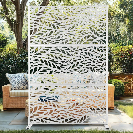 72" H×47" W Metal Privacy Screen Outdoor Privacy Screen Freestanding, Outdoor Privacy Screens and Panels for Patio Lawn Deck(Consists of 3 Panels)