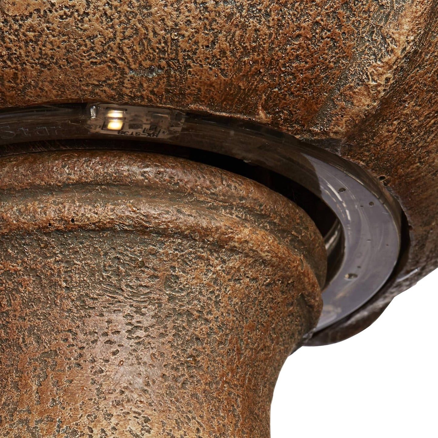 Arosco Modern Rustic Outdoor Floor Water Fountain with Light LED 43" High 3-Tiered Resin for Garden Patio Yard Deck Home Lawn Porch House Relaxation Exterior - John Timberland