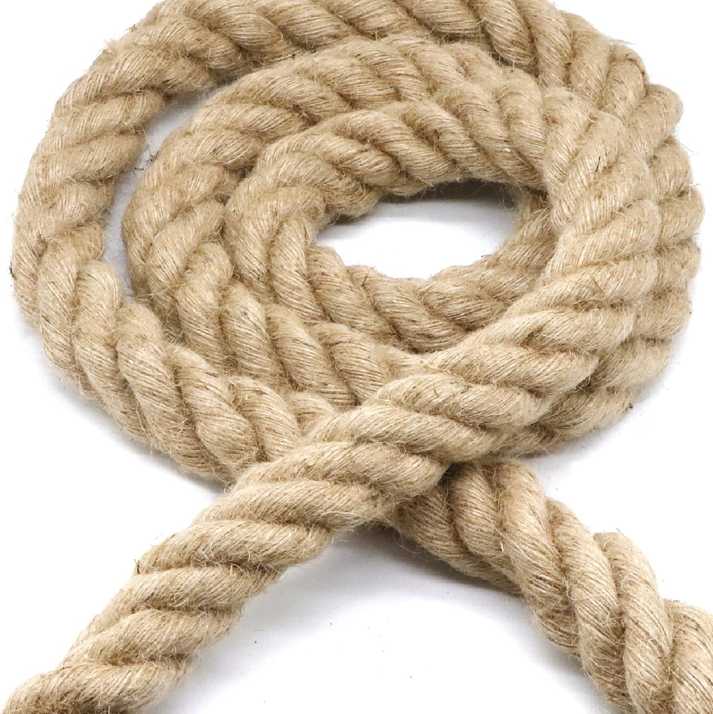 2 Inch x 50 Ft Natural Jute Rope, IMROPE Twisted Jute Rope 4 Strands for Arts Crafts, Swing, Garden, Home Decorating, Hammock, Tug of War