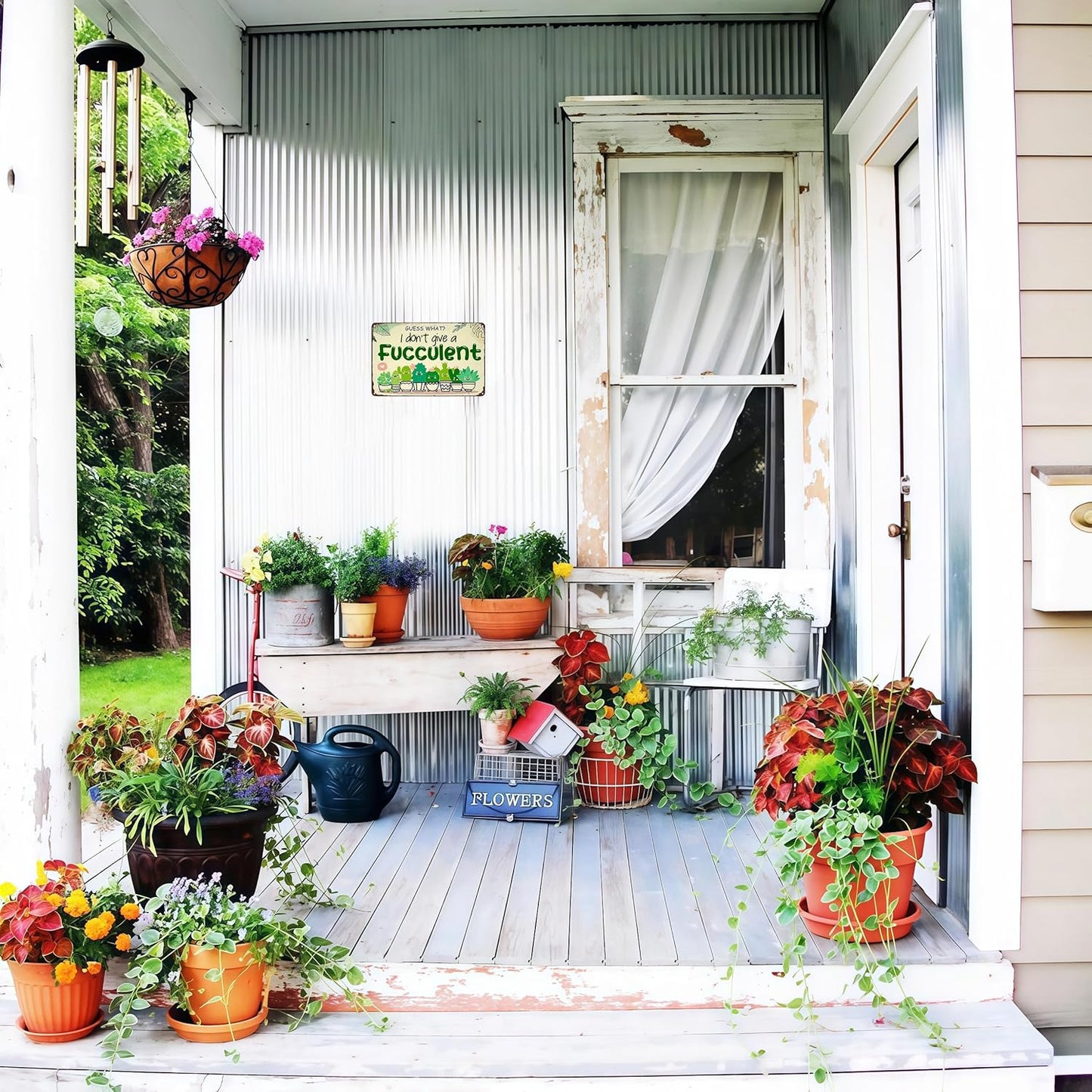 Bestylez Garden Gifts Vintage I Don't Give A Succulent Gardening Signs for Home Garden Greenhouse Living Room Bedroom Yard Outdoor Decor 8X12 Inch (3363)